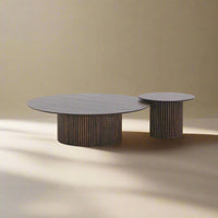 Fluted wooden twin set