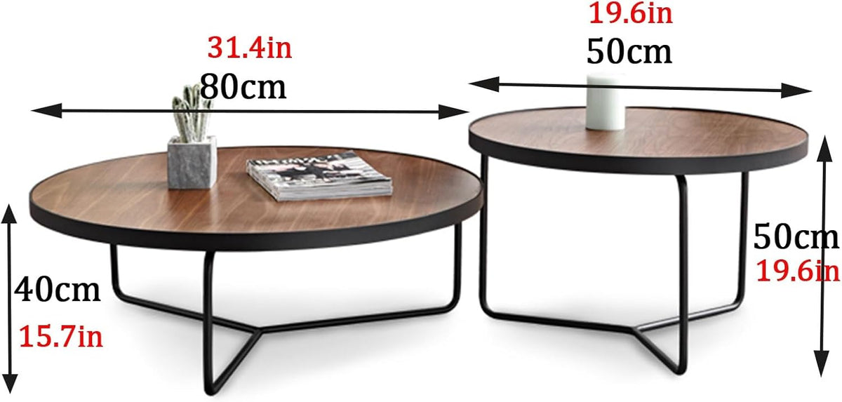 Tubular-legged twin coffee table set