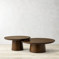 Twin wooden coffee table 2-piece set