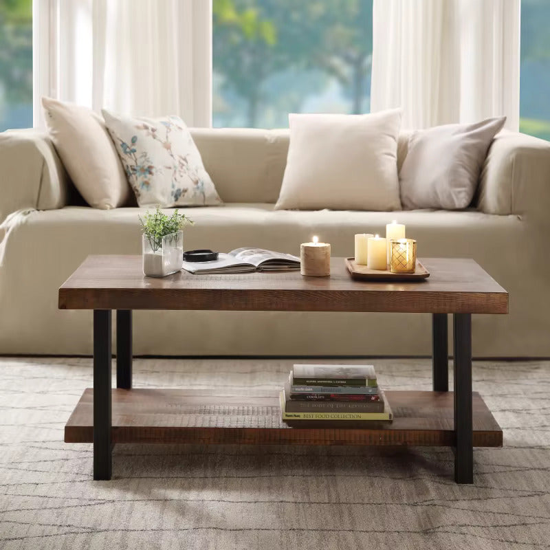 Double rectangular coffee table