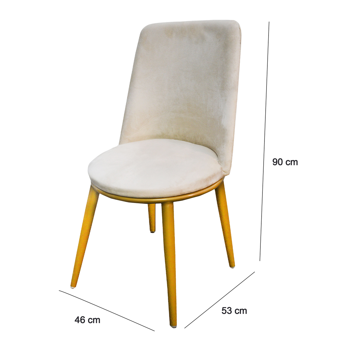 Dining chair-D: 53cm/ W:46cm/ H: 90cm