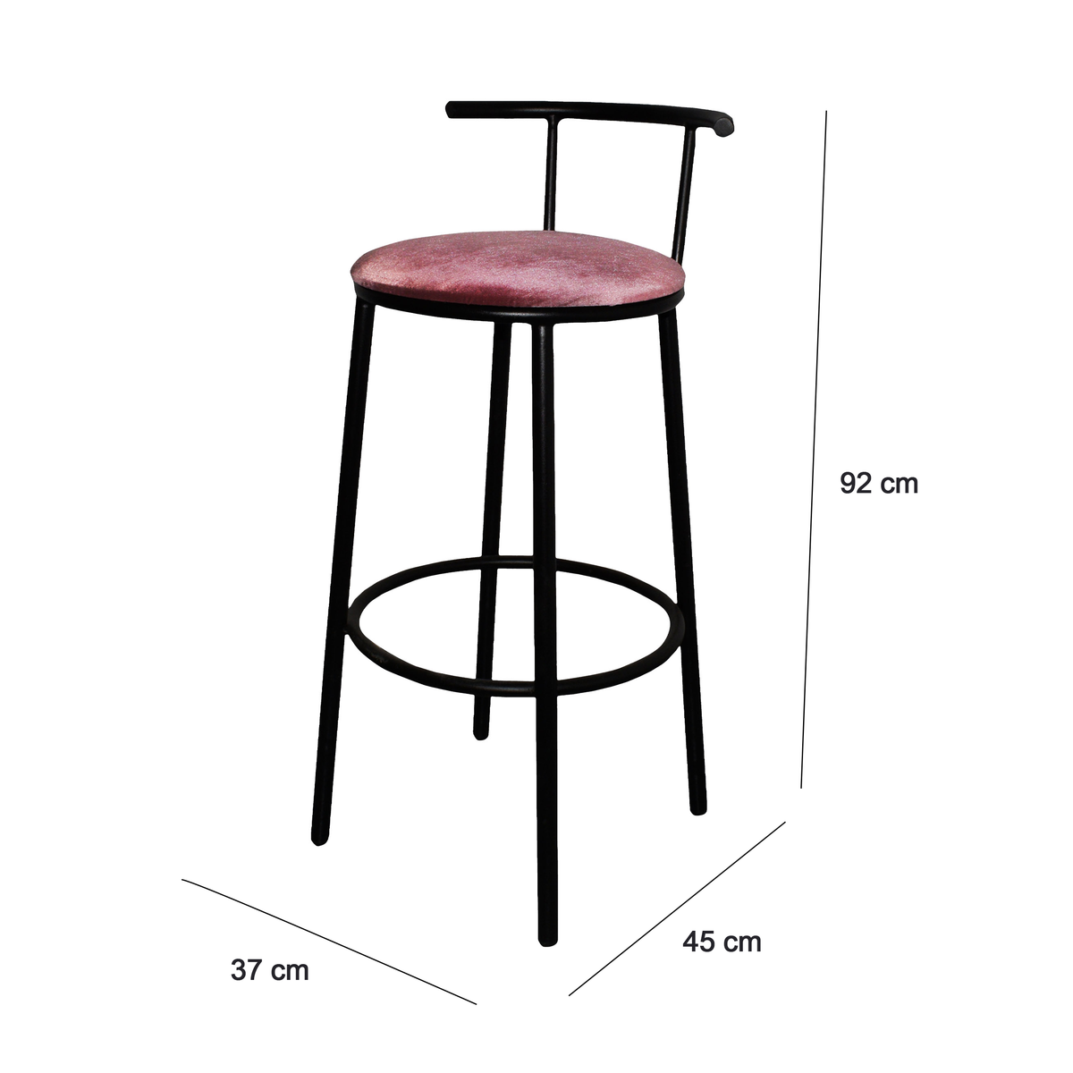 Bar chair-D:45cm/ W:37cm/ H: 92cm