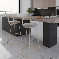 Bar chair-gold-D:45cm/ W:37cm/ H: 92cm