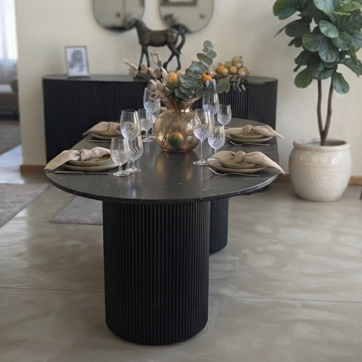 Marble Dining Table – Full Package (4 Pieces)