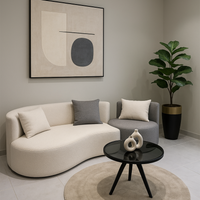 Two-Tone Curved Sofa