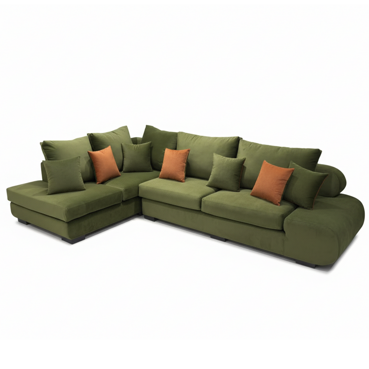Olive L-Shaped Sofa