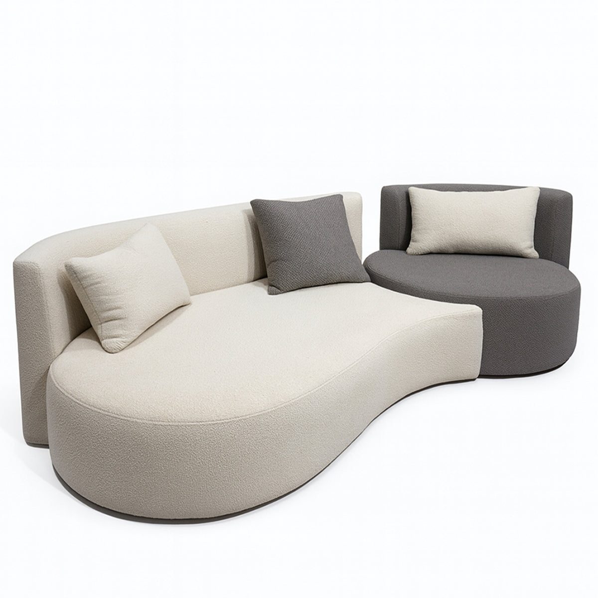 Two-Tone Curved Sofa