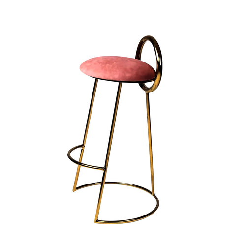 Bar chair-gold-D:45cm/ W:37cm/ H: 92cm